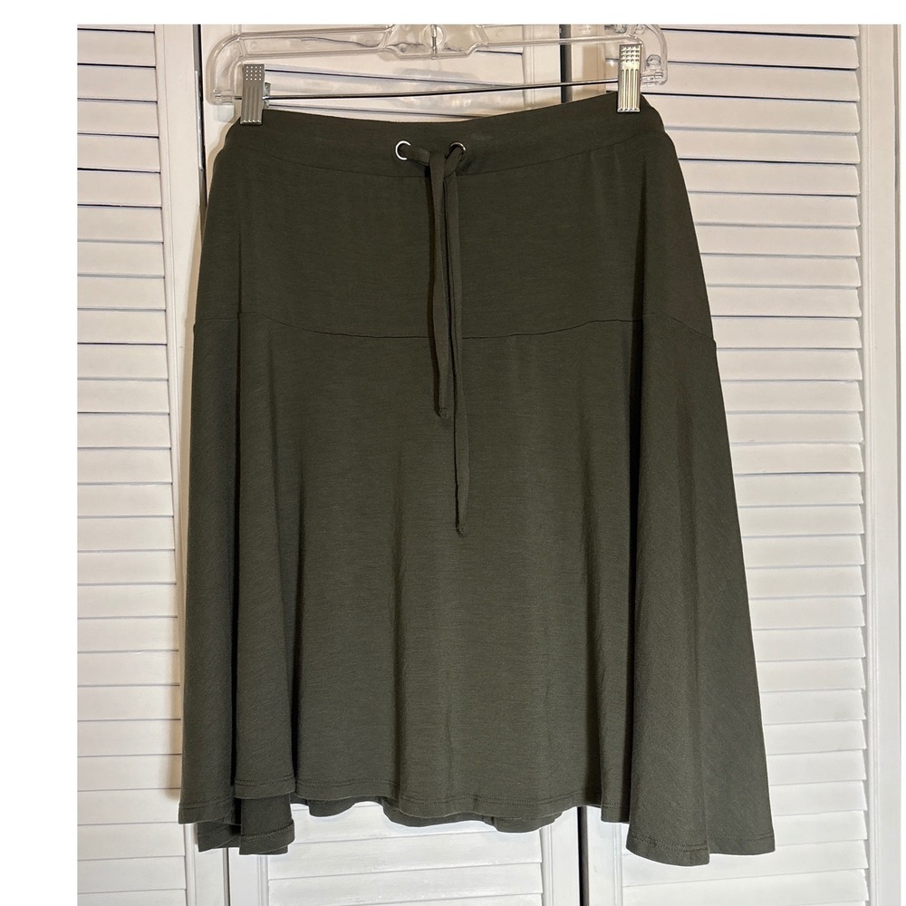 Ava & Viv Olive Green Knit Drawstring Flare Skirt Plus Size 3X New With Tags